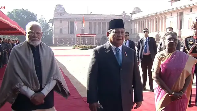 Prabowo Disambut Upacara Kenegaraan di Istana Rashtrapati